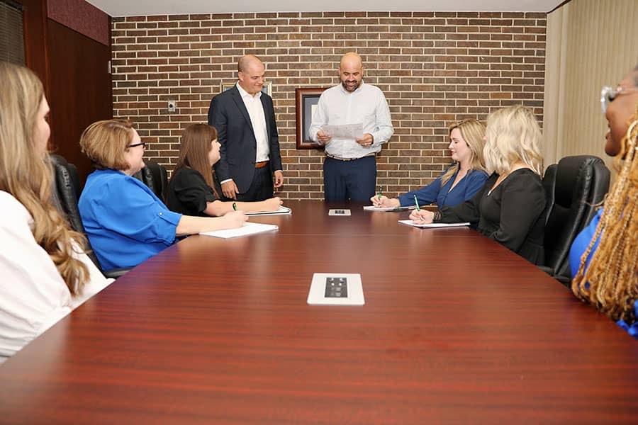 Bankers in a meeting